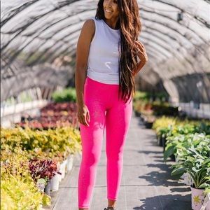 Hot Pink Stay Gold Light N Tight High Rise 7/8   24”